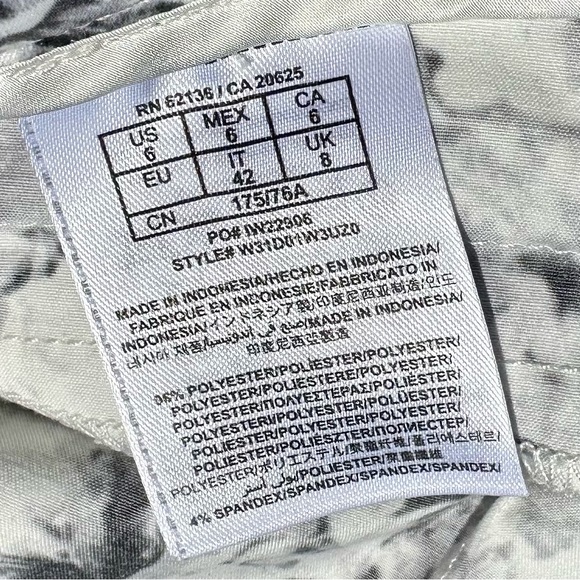 Guess Shiny Satin Black and White Floral Shorts - Picture 6 of 6